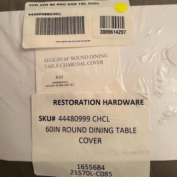 Restoration hardware Aegean outdoor dinning table cover charcoal -NWT - Picture 4 of 4